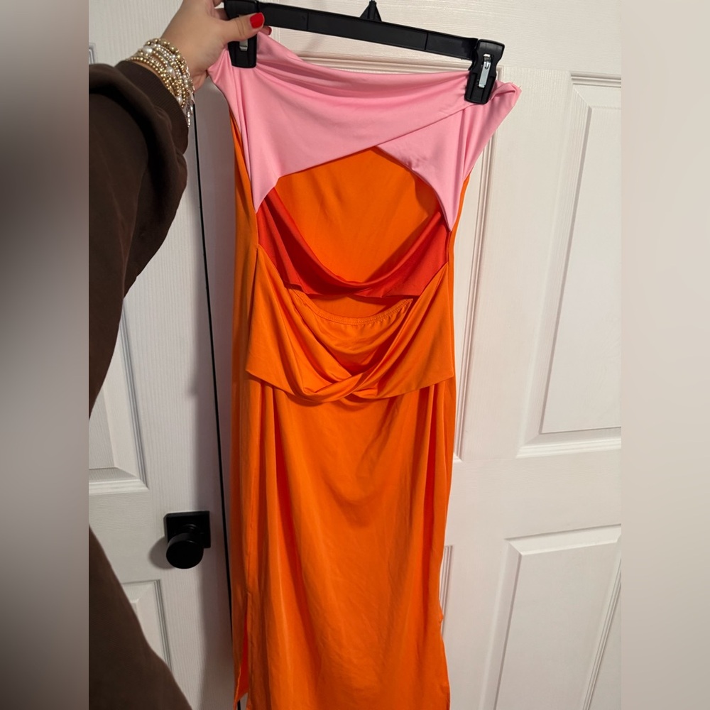 Vibrant Pink and Orange Women's Dress